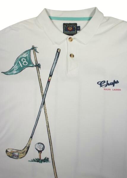 USED!!! CHAPS RALPH LAUREN / GOLF POLO SHIRTS (90'S) / white