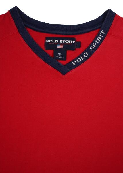 乐天商城 - USED!!! POLO SPORT / V-NECK RAGLAN Tee (90'S) / red×navy