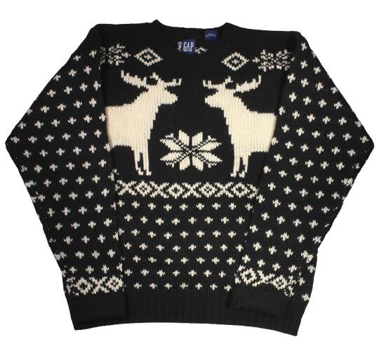 Rakuten - USED!!! GAP / WOOL KNIT SWEATER (90'S) / black×white