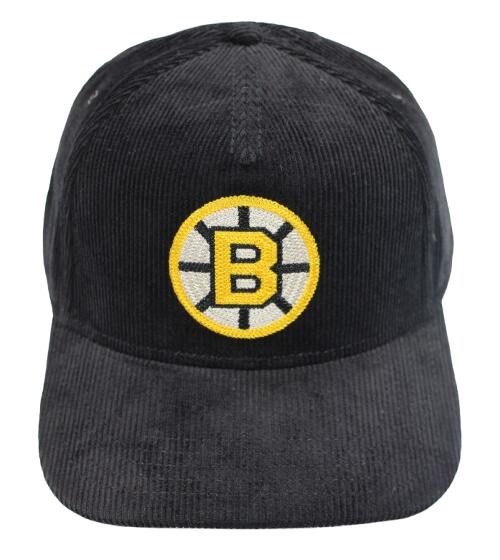 AMERICAN NEEDLE / "BOSTON BRUINS" LOW PROFILE CORDUROY SNAPBACK CAP / black　　アメリカンニードル　ボストン・ブルーインズ　コーデュロイキャップ