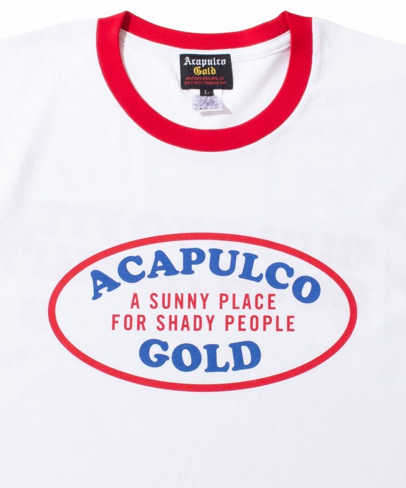 ACAPULCO GOLD / "AG" RINGER Tee / white×red アカプルコ・ゴールド リンガーTシャツ