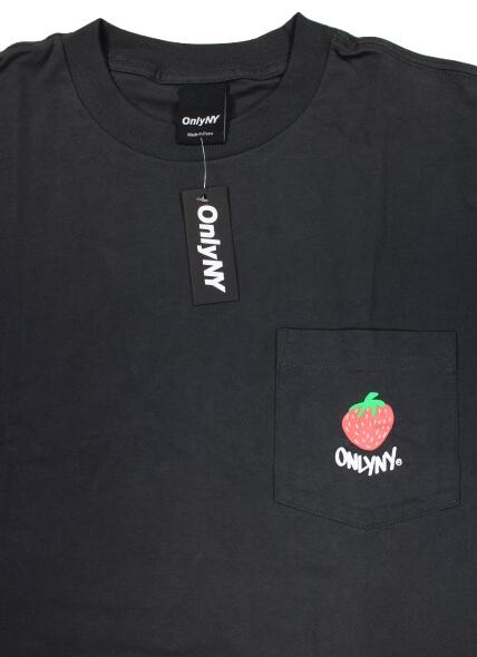 ONLY NY / "STRAWBERRY" POCKET Tee / vintage black オンリーニューヨーク