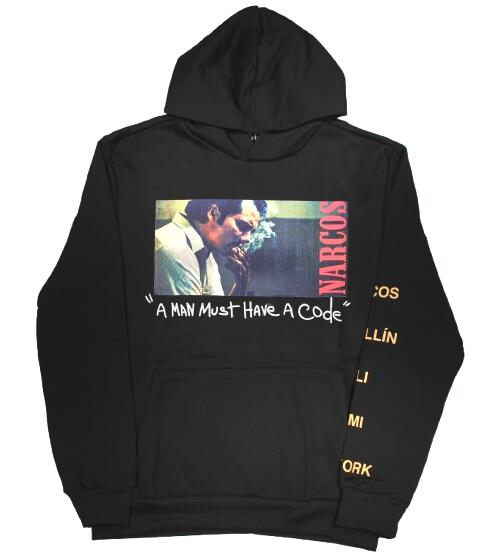 REASON CLOTHING × NARCOS / PULLOVER HOODIE / black　　リーズン・クロージング　パブロ・エスコバル ナルコス