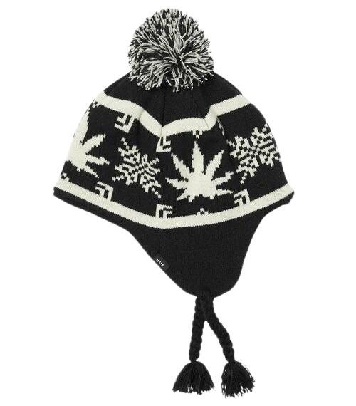 HUF / ARCTIC PLANTLIFE BRAIDED BEANIE / black ハフ アクリルニット・ビーニー