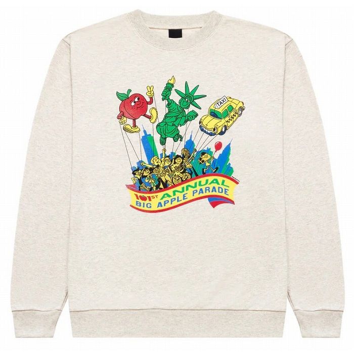 ONLY NY "BIG APPLE PARADE" CREWNECK SWEAT / oatmeal heather　　オンリーニューヨーク　クルーネック・スウェット