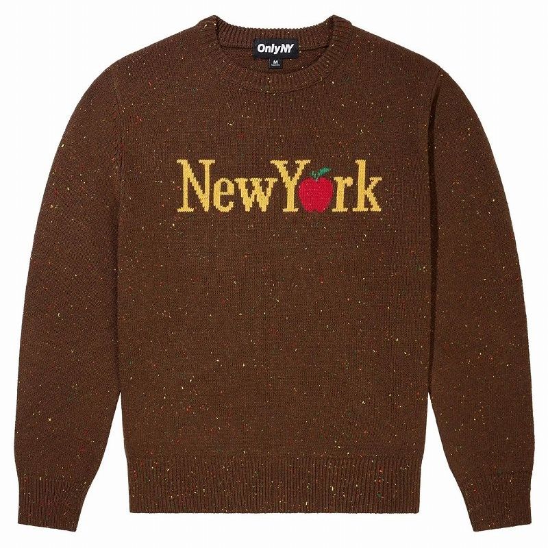 ONLY NY "NEWYORK APPLE" WOOL KNIT SWEATER / chocolate オンリーニューヨーク ウールニットセーター