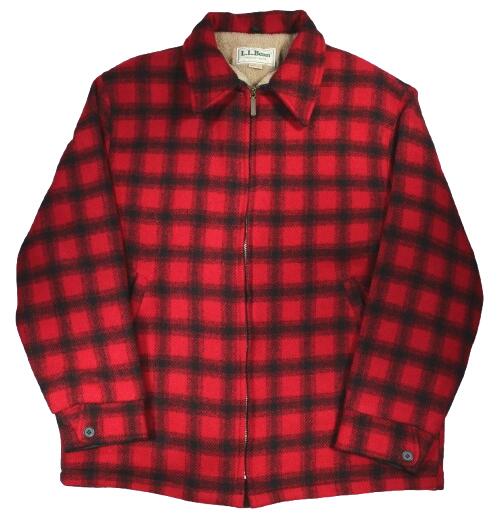 USED!!! L.L.BEAN / BOA LINER PLAID WOOL JACKET (80-90'S) / red×black　サイズ XL　　エルエルビーン　オンブレチェック　ウールジ..