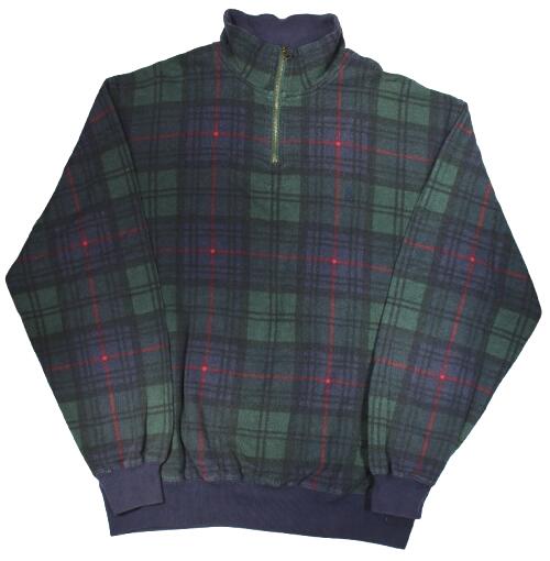 Rakuten - USED!!! NAUTICA / PLAID HALF ZIP SWEAT (90'S)　サイズ XL　　ノーティカ　タータンチェック　ハーフジップスウェット