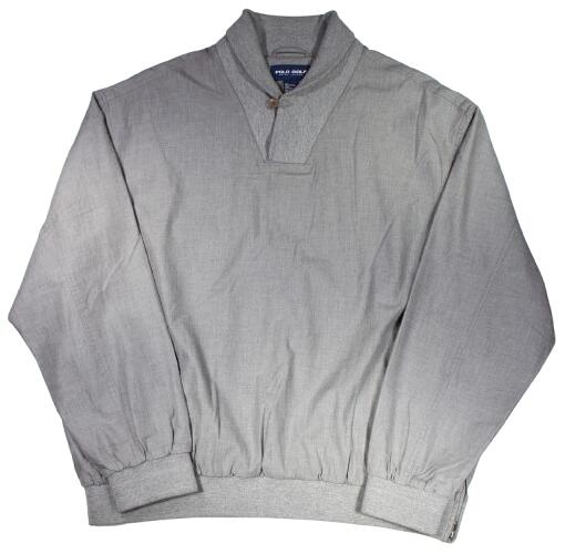 乐天商城 - USED!!! POLO GOLF / SHAWL COLLAR PULLOVER JACKET (90'S) / heather grey　サイズ XXL　　ポロゴルフ　ショールカラー　プルオーバー・ジャケット