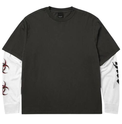 Rakuten - HUF / LEON LS DOUBLE LAYER TOP / vintage black　　ハフ　カットソー