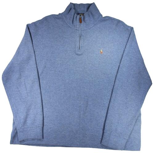 Other - USED!!! POLO RALPH LAUREN / HALF-ZIP SWEAT (10'S) / blue heather　サイズ XL　　ポロ・ラルフローレン　プルオーバー・スウェット