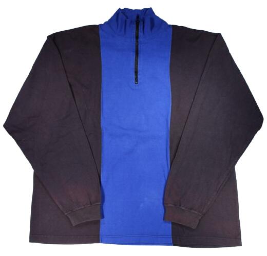 Rakuten - USED!!! J.CREW / 2-TONE HALF-ZIP SWEAT (90'S) / black×blue　サイズ L　　ジェイ・クルー　プルオーバー・スウェット