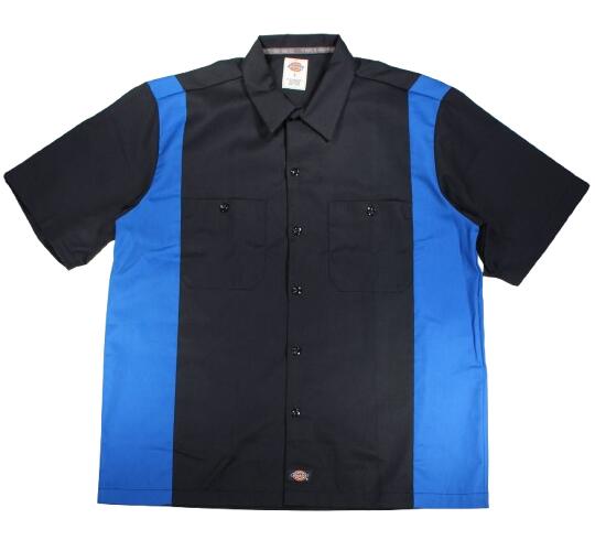 樂天商城 - DICKIES / 2-TONE WORK SHIRTS (CUSTOM LENGTH) / black×royal　　ディッキーズ　ワークシャツ