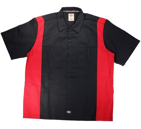 Rakuten - DICKIES / 2-TONE WORK SHIRTS (CUSTOM LENGTH) / black×red　　ディッキーズ　ワークシャツ