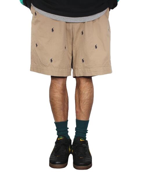 乐天商城 - USED!!! POLO RALPH LAUREN / EMBROIDERY PONY LOGO CHINO SHORTS (10-20'S) / beige×navy　サイズ W36　　ポロ・ラルフローレン　チノショーツ