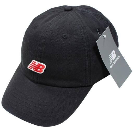 Rakuten - NEW BALANCE / LOGO 6PANEL STRAPBACK CAP / washed black　ニューバランス　シックスパネルキャップ (ダドハット)