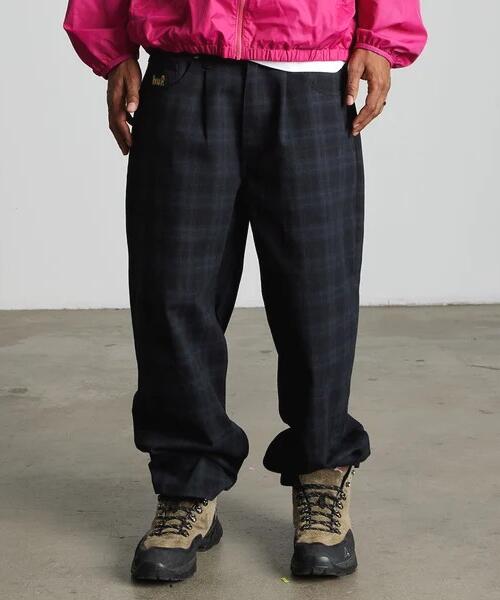 HUF / CROMER PLAID PANTS / black　　ハフ　スケートパンツ