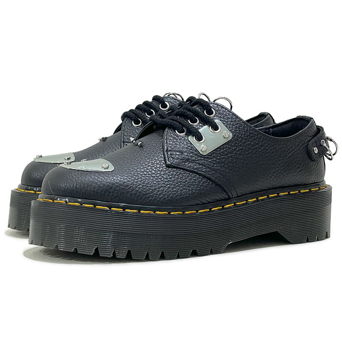 楽天KICKSJUICYDr.Martens ドクターマーチン 1461 QUAD HDW クアッド ハードウェア 3ホール シューズ 31439001 MILLED NAPPA 【BLK / UK3（22cm）-UK10（29cm）】 ブラック パンク レザー メンズ レディース ユニセックス