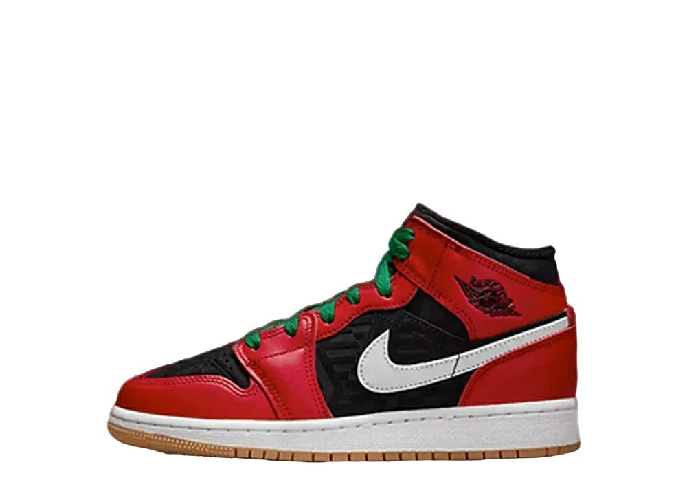 Rakuten - 6/15【1000円割引クーポン】Nike ナイキ GS エアジョーダン1 ミッド SE クリスマス ナイキ DQ8418-006 大人も履ける キッズモデル ウィメンズ レディース スニーカー ランニングシューズ キッズスニーカー ベビーシューズ 21SN-DQ8418-006