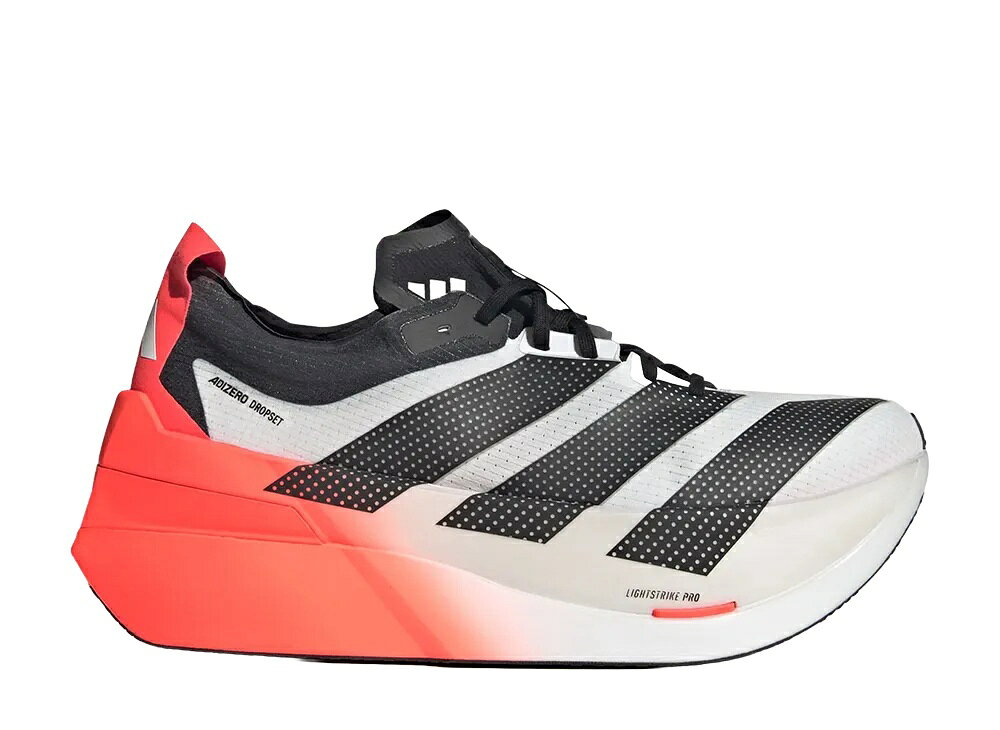 1000円クーポン発行！adidas アディダス アディゼロ ドロップセット エリート クラウドホワイト/ソーラーレッド/コアブラック アディダス LA6218 メンズ スニーカー ランニングシューズ 21SN-LA6218