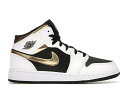 【今なら割引クーポン発行中】Jordan ナイキ GS エアジョーダン1 ミッド “ホワイト ゴールド ブラック“ Jordan 1 Mid “White Gold Black (GS)“ Jordan 554725-190 大人も履ける キッズモデル レディース スニーカー キッズスニーカー ベビーシューズ