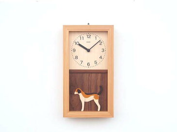 【New!!】 「キコリの時計」 木の振子時計 【犬の時計(ビーグル)】
