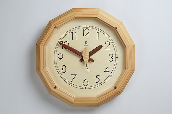 【送料無料】 キコリの時計 木の電波時計 【森の電葉時計 12角形 】 新築祝 結婚祝 壁掛時計
