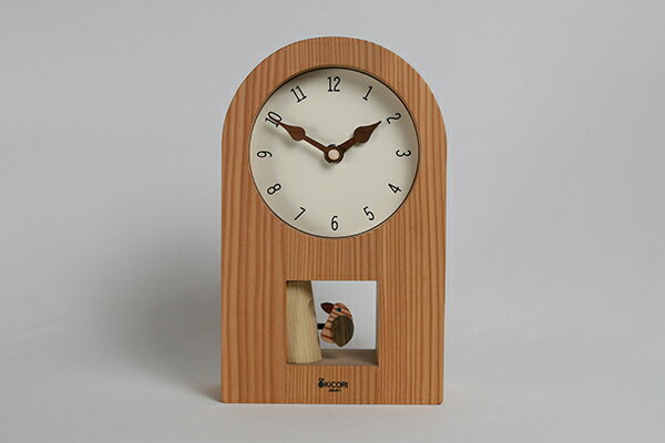 「キコリの時計」　木の振子時計　【キツツキの時計】　新築祝　
