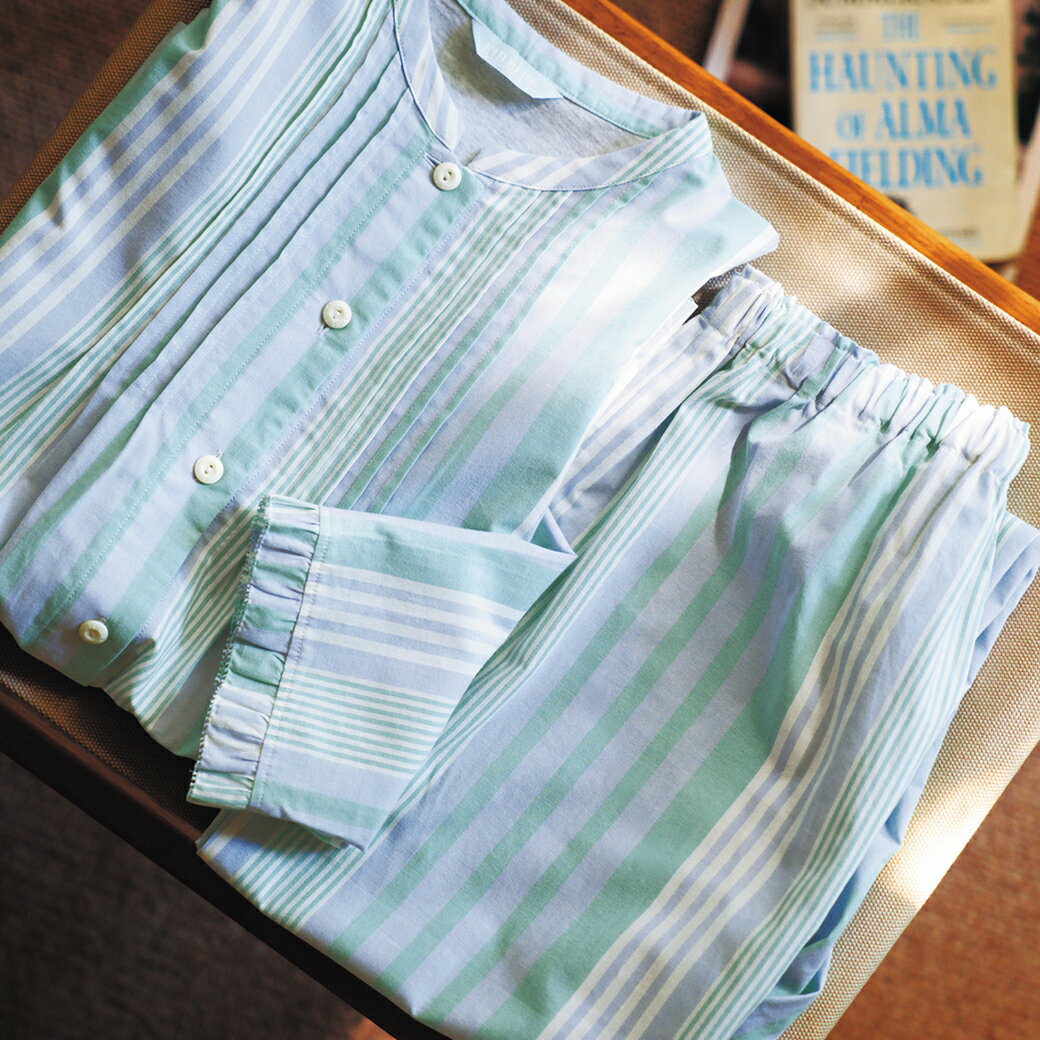 【マラソン限定クーポン対象！】 KID BLUE / キッドブルー 25ストライプ&天竺[9分袖パジャマ]