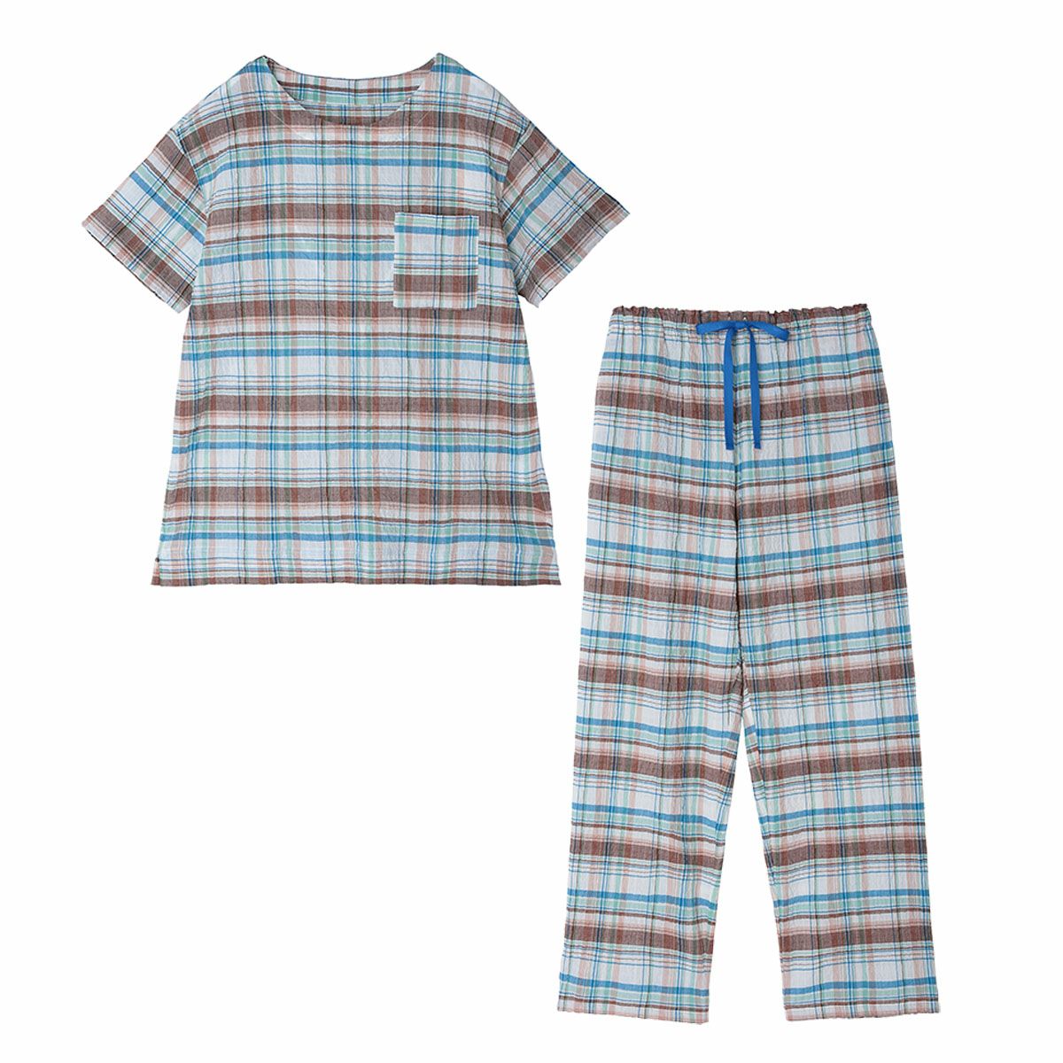 乐天商城 - 【OUTLET】 《ユニセックス》KID BLUE / キッドブルー 25シャーリングチェック[半袖パジャマ]