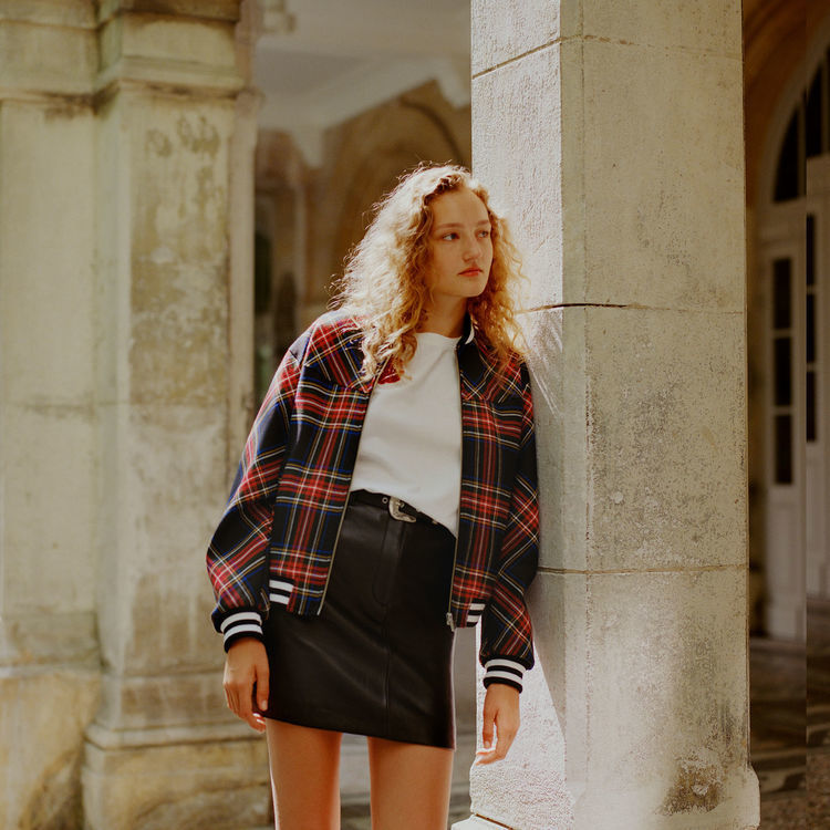 【Rakuten Fashion THE SALE期間限定10%OFF】Maje マージュ PLAID BOMBER ジャケット 定価$470