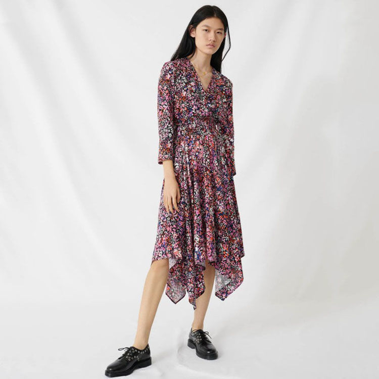 Maje }[W Floral wrap dresss[X