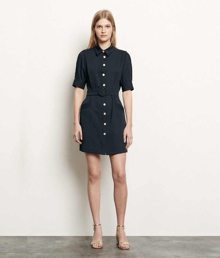 sandro Th Shirt dress with decorative buttons s[X 艿$395
