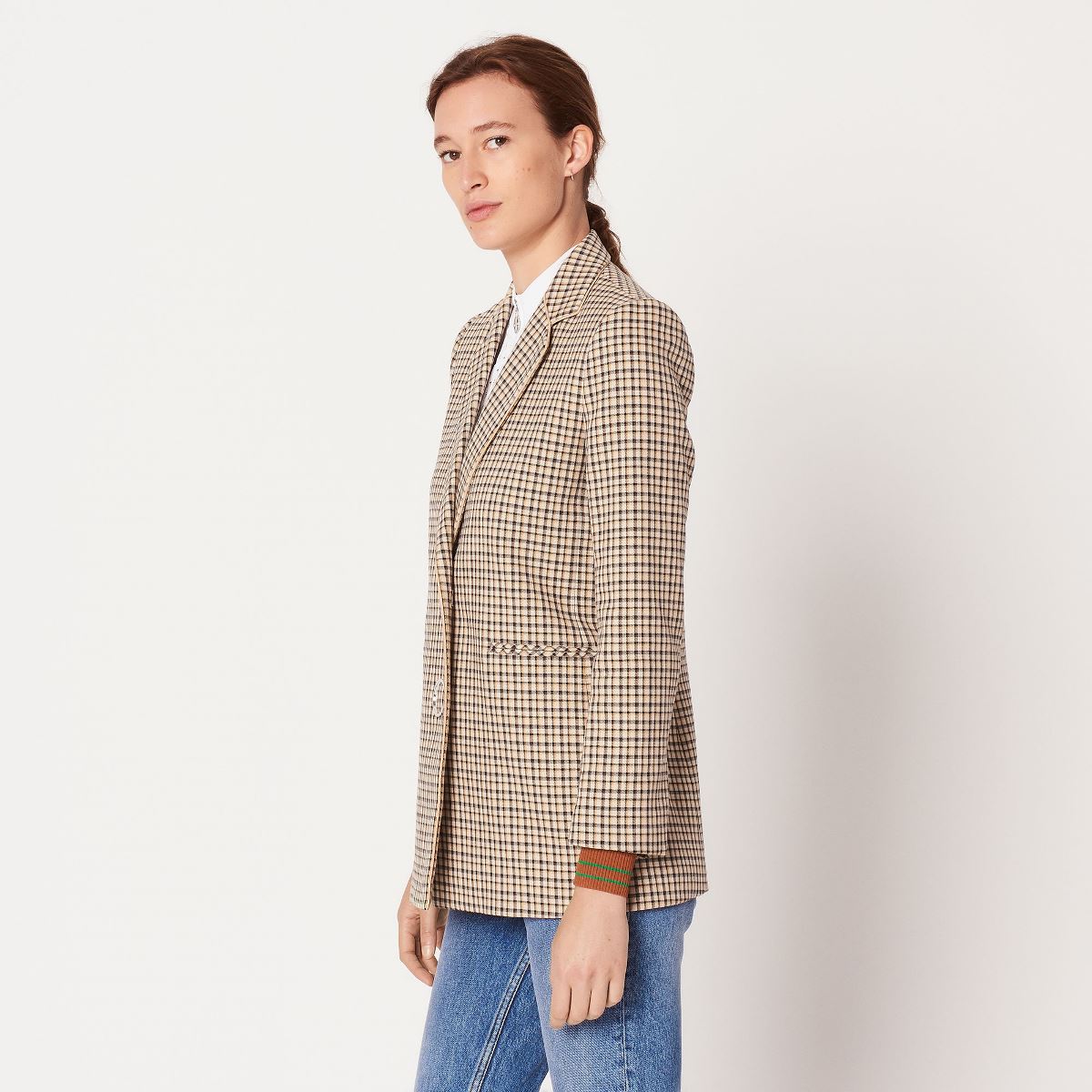 【Rakuten Fashion THE SALE期間限定10％OFF】sandro サンドロ TARTAN TAILORED JACKET ブレザー 定価$515