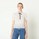 sandro サンドロ LACE TOP WITH DRAWSTRING TIE トップス 定価$340