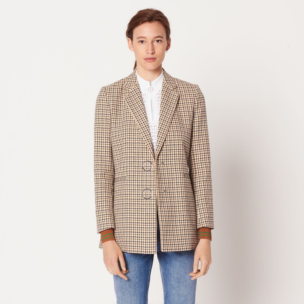 【Rakuten Fashion THE SALE期間限定10%OFF】sandro サンドロ TARTAN TAILORED JACKET ブレザー 定価$515