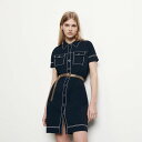 sandro サンドロ Knit dress with contrasting topstitching ワンピース 定価$370