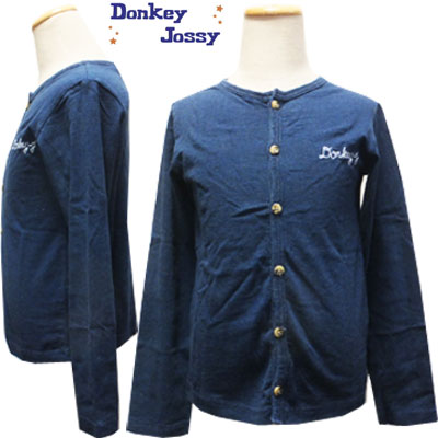 　メーカー希望小売価格の80％OFF☆　丸高衣料（株）Donkey　Jossy　女の子　インディゴ　胸刺繍　カーディガン　ネイビー　120cm、130cm　子供、子供服、キッズ　