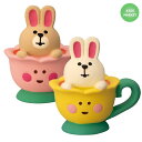 【】ティーカップうさぎ ピンク イエロー 春 置物 雑貨 コンコンブル concombre お茶会 童話(3)