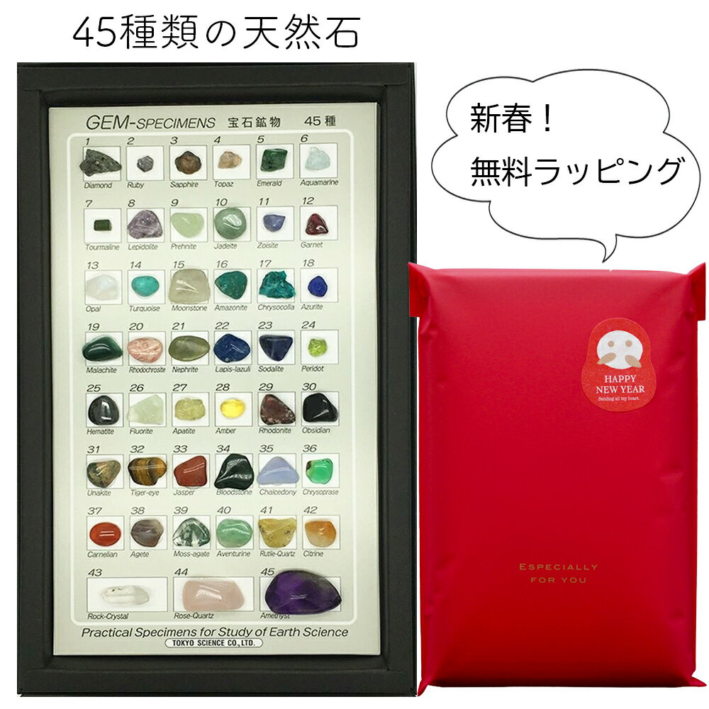 宝石鉱物 標本 45種 鉱物標本 科学好きのこどもたちにも大人気 クリスマスプレゼント ギフト 学べる 楽しい