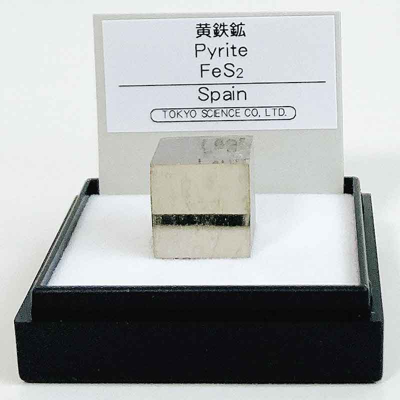 黄鉄鉱 （スペイン） 立方体 鉱物 標本 東京サイエンス ミニ鉱物標本 ケース入り