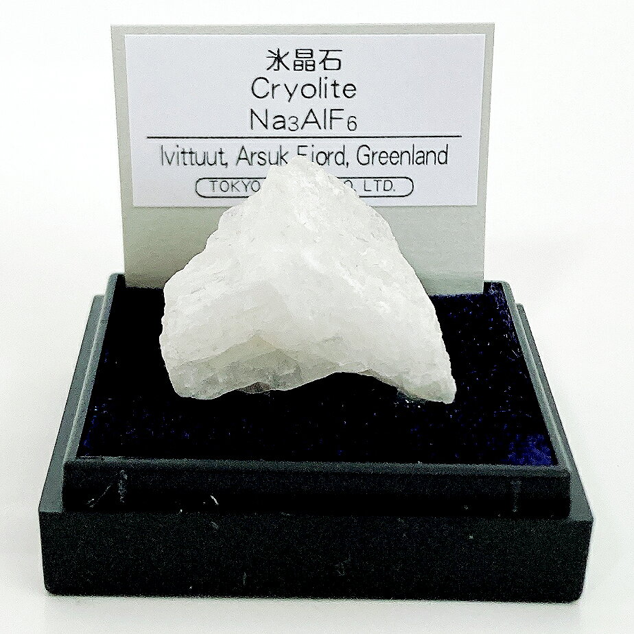 【8日P2倍】氷晶石（グリーンランド） 鉱物 標本 東京サイエンス ミニ鉱物標本 ケース入り