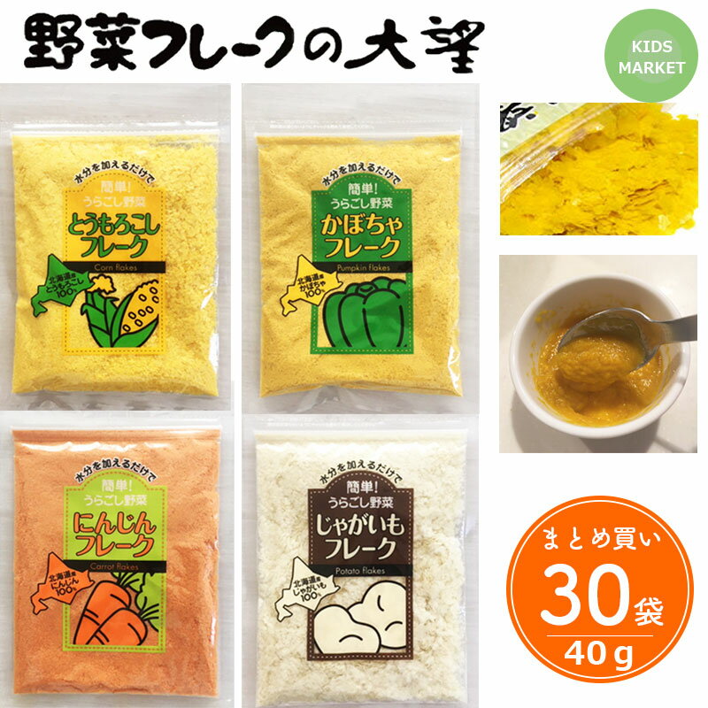 離乳食 まとめ買い 30袋 北海道 大望 野菜フレーク 40g とうもろこし かぼちゃ じゃがいも にんじん ベビーフード 保育園 幼稚園 飲食店 災害対策