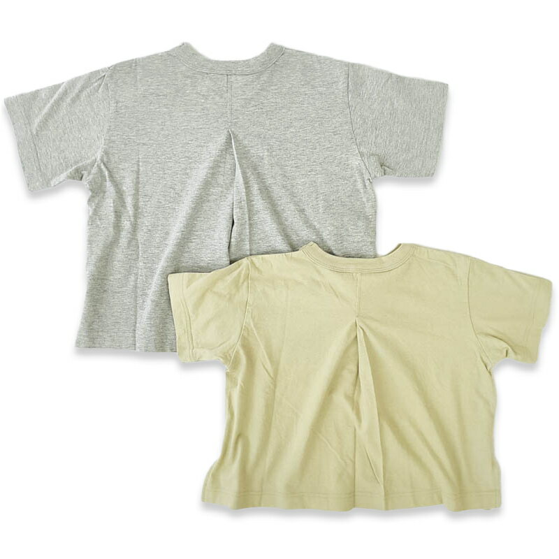 ≪フィス社×ウニタ≫U407 / 140cm,150cm,160cm / グレー,ベージュ天竺 タック ゆったり Tシャツ[5分袖][DENIM DUNGAREE/GO TO HOLLYWOOD/GROOVY COLORS/FITH/SWAP MEET MARKET/melt/UnitA]