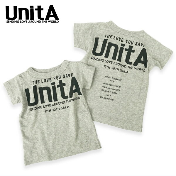 ☆メール便送料無料☆≪フィス社×ウニタ≫U404 / 100cm,110cm / グレー天竺 UnitA Tシャツ[DENIM DUNGAREE/GO TO HOLLYWOOD/GROOVY COLORS/FITH/SWAP MEET MARKET/melt][shts]