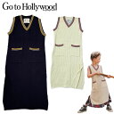 【セール 40 OFF】150cm,160cm / 紺,キナリ GTH301 テニスコートニット ワンピース GO TO HOLLYWOOD ゴートゥーハリウッド G2H go to hollywood knt tnop