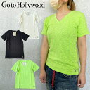 【セール 30 OFF】150cm,160cm / 白,黒,緑GTH411 ガラ紡風天竺 Vネック Tシャツ GO TO HOLLYWOOD G2H ゴートゥーハリウッド 半袖 go to hollywood shts