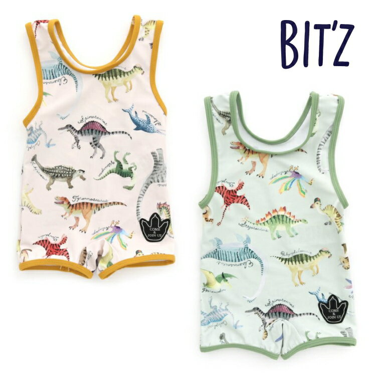 【セール 20%OFF】fo6023 恐竜図鑑総柄 グレコ水着 / キナリ,ライム[BIT'Z][ビッツ][F.O.International][エフオーインターナショナル][子供服][ベビー][赤ちゃん][男の子][女の子][babysize]