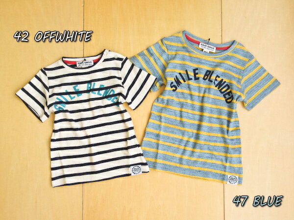 【セール 40 OFF】≪バハ スマイル≫BA6120 / 100cm / キナリ,青ボーダーSMILE.B Tシャツ BAJA SMILE shts