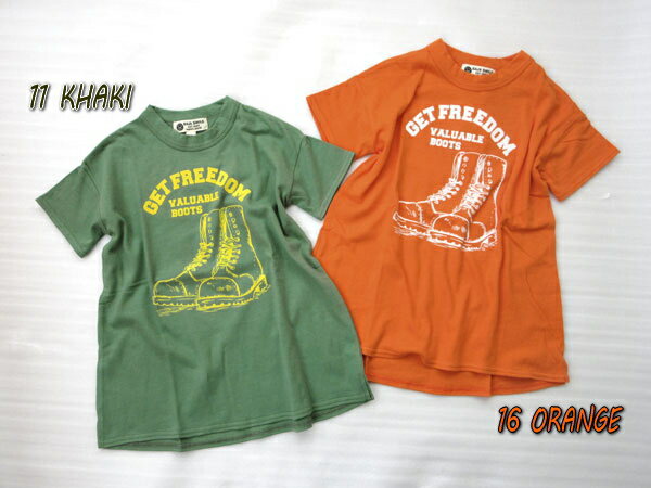 【セール 40 OFF】≪バハ スマイル≫BA8117 / 90cm,100cm,110cm,120cm,130cm / カーキ,オレンジブーツLONG-Tシャツ BAJA SMILE shts